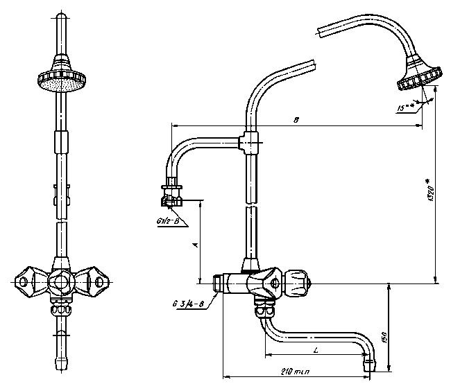 ГОСТ 25809-96 Смесители и краны водоразборные. Типы и основные размеры