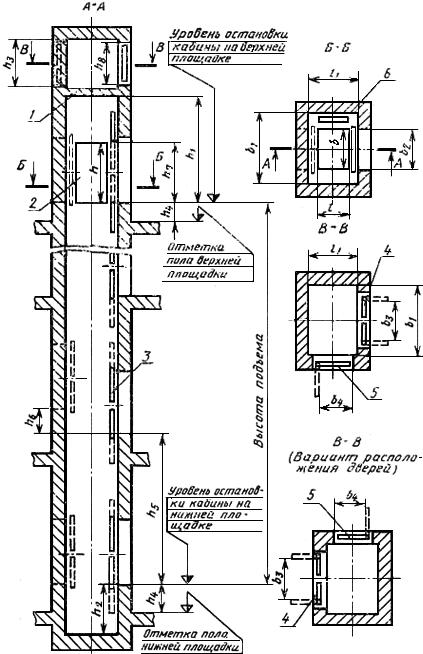 ГОСТ 8824-84 (СТ СЭВ 4326-83) Лифты электрические грузовые малые. Основные параметры и размеры (с Изменением N 1)